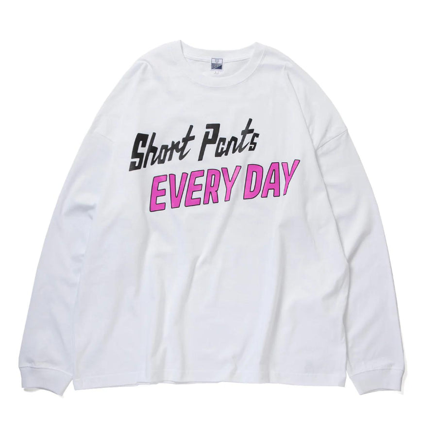 SHORT PANTS EVERY DAY (ショートパンツエブリデイ) / 長袖 Tシャツ / LEGEND SIGN 001 - WHITE × PURPLE / SPED-0067 / メンズ