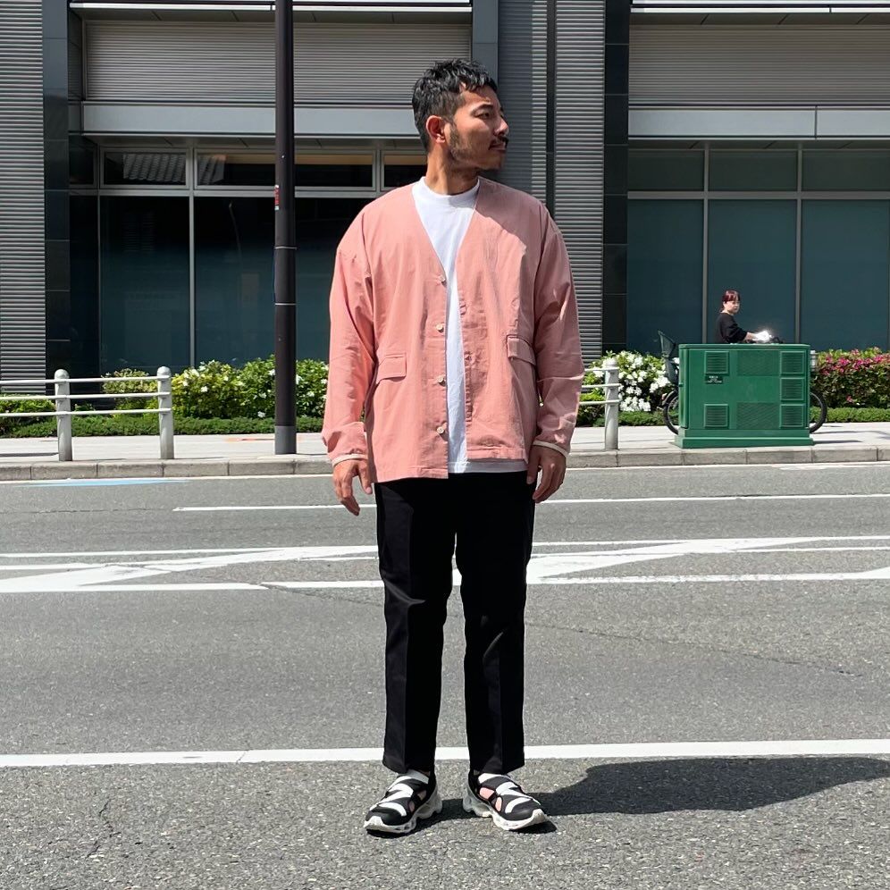 SHORT PANTS EVERY DAY / 長袖カーディガン / LOOSE CARDIGAN L/S W/PKT SUMMER CORDUROY - LIGTH PINK / SPED-0045 / メンズ