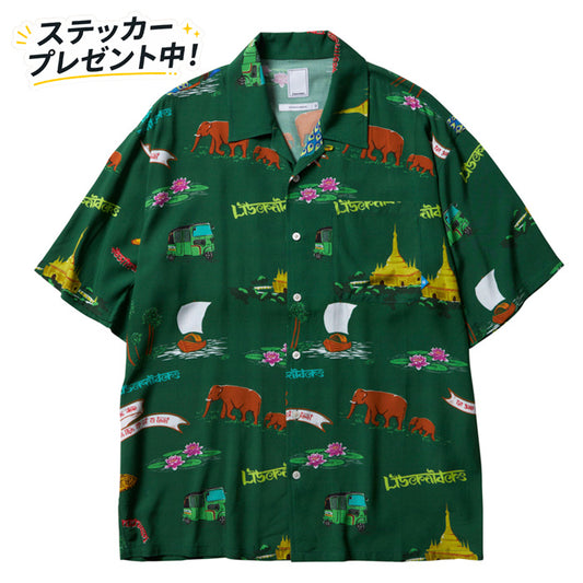 LIBERAIDERS(リベレイダース) / アロハシャツ / RAYON ALOHA SHIRT - GREEN / 702022401 / メンズ