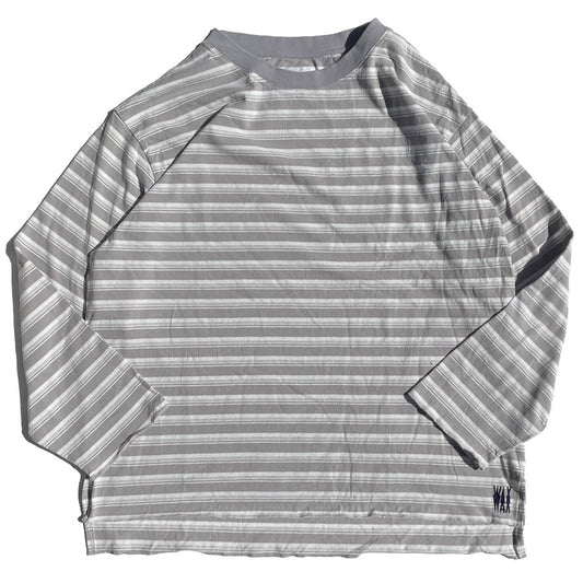 WAX(ワックス) / ロンT 長袖Tシャツ / STRIPE BAGGIES LONG TEE - GRAY / WX-0347 / メンズ THM