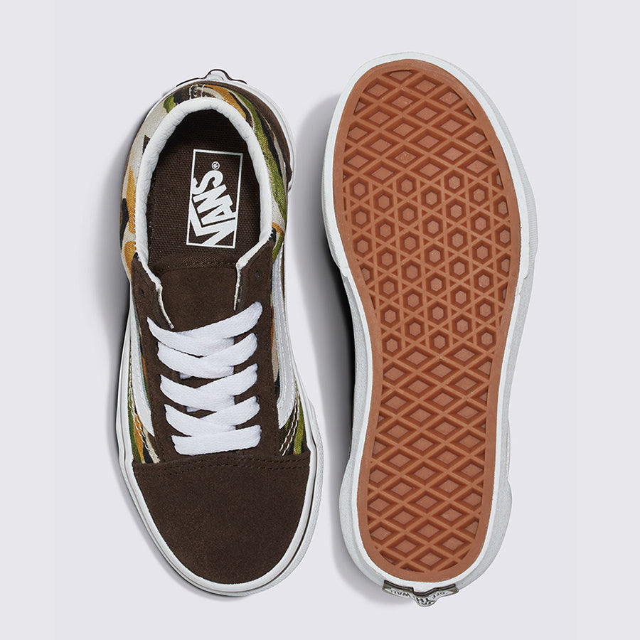 VANS バンズヴァンズ / キッズ スニーカー / OLDSKOOL - PAINTED CAMO BROWN x MULTI  / VN0005WVBF0 オールドスクール