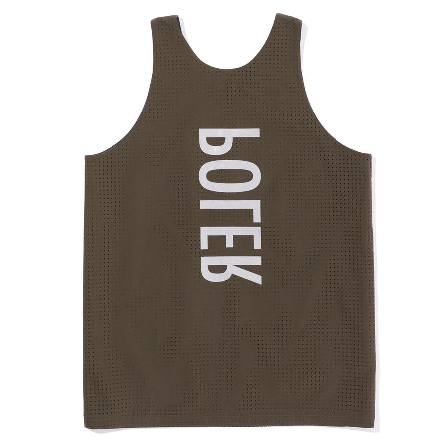 POLeR OUTDOOR STUFF(ポーラーアウトドアスタッフ) / リバーシブルタンクトップ / REVERSIBLE PUNCHING DRY TANK - GRAY/OLIVE / メンズ