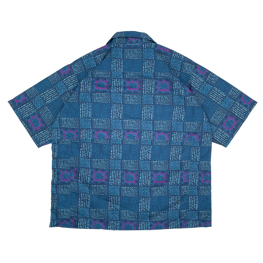 BURLAP OUTFITTER(バーラップアウトフィッター) / オープンカラーシャツ / S/S CAMP SHIRT PRINTED - BATIK NAVY / BO040047 / メンズ