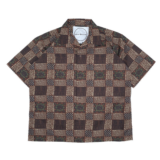 BURLAP OUTFITTER(バーラップアウトフィッター) / オープンカラーシャツ / S/S CAMP SHIRT PRINTED - BATIK BROWN / BO040047 / メンズ