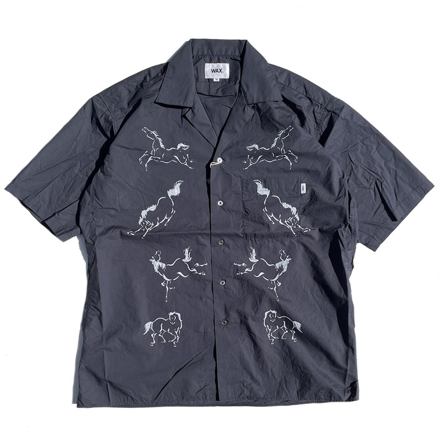 WAX(ワックス) / 半袖オープンカラーシャツ / 1978 open shirt - NAVY / WX-0342 / メンズ THM 日本製