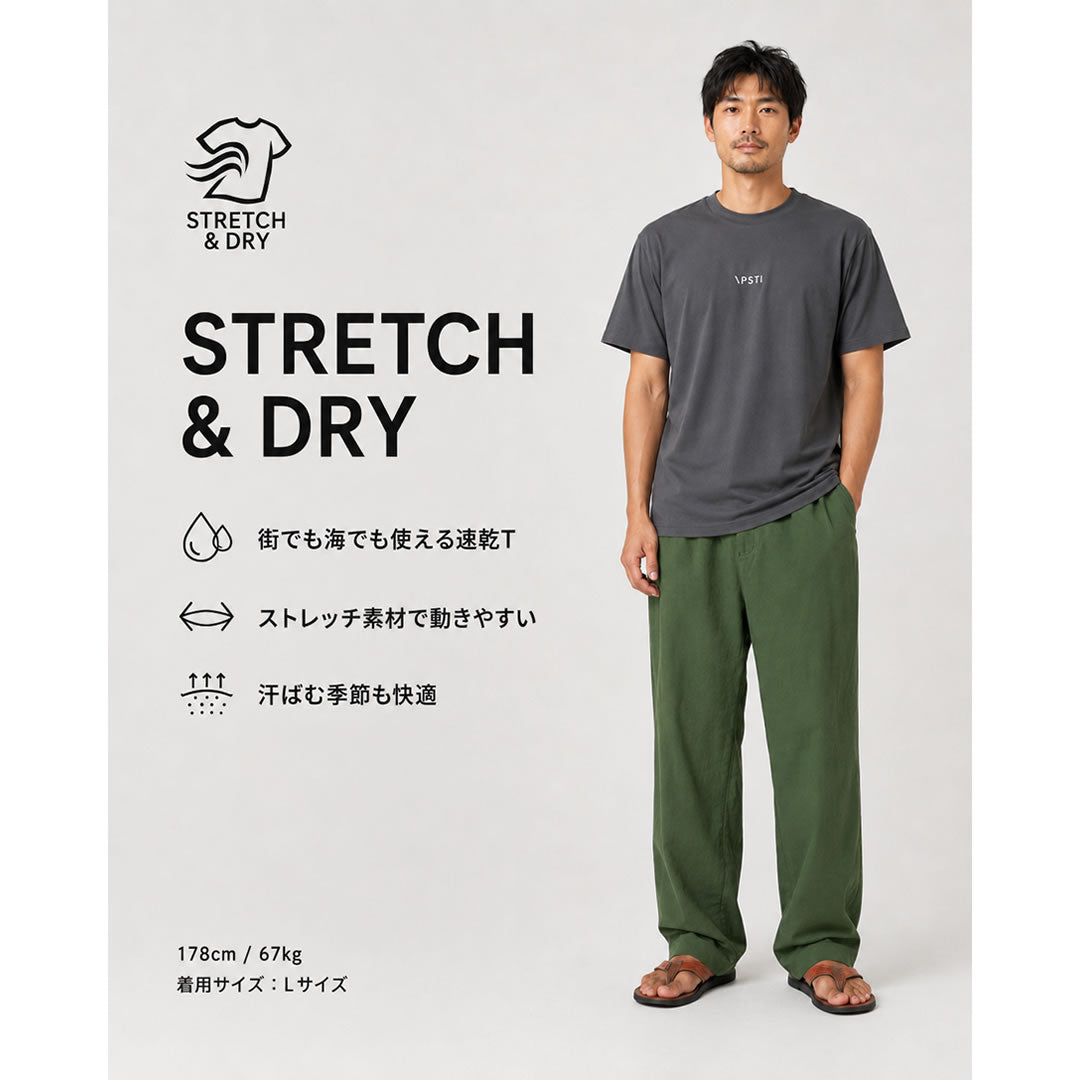 PACIFIC STANDARD TIME  / 半袖ドライTシャツ / ALWAYS DRY PALM TREE TEE - CHARCOAL