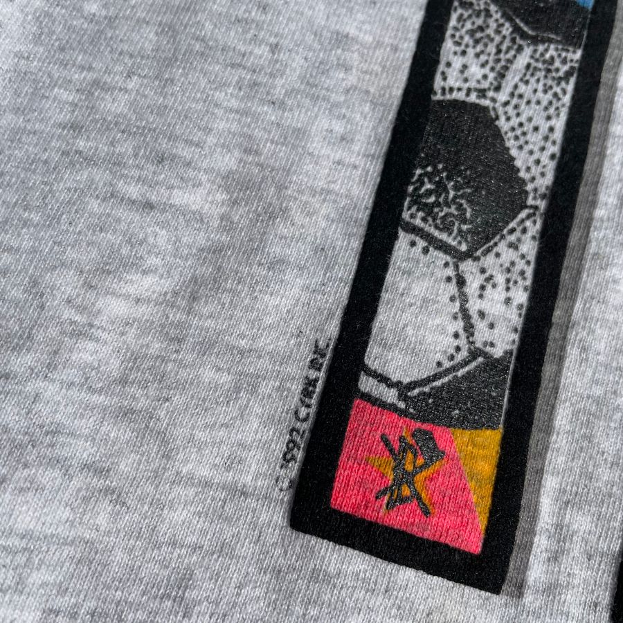 [90S USED]  JUST KICK IT / シングルステッチ 半袖Tシャツ /  ASH - XL / CYRK SPORT アメリカ製 サッカー