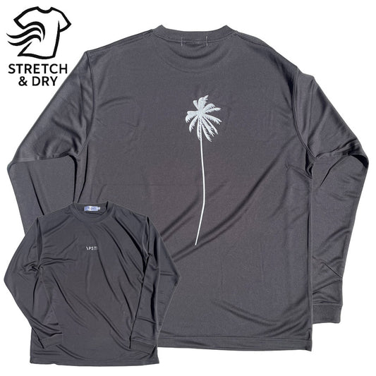 PACIFIC STANDARD TIME  / 長袖ドライTシャツ ロンT / ALWAYS DRY PALM TREE LS TEE - CHARCOAL