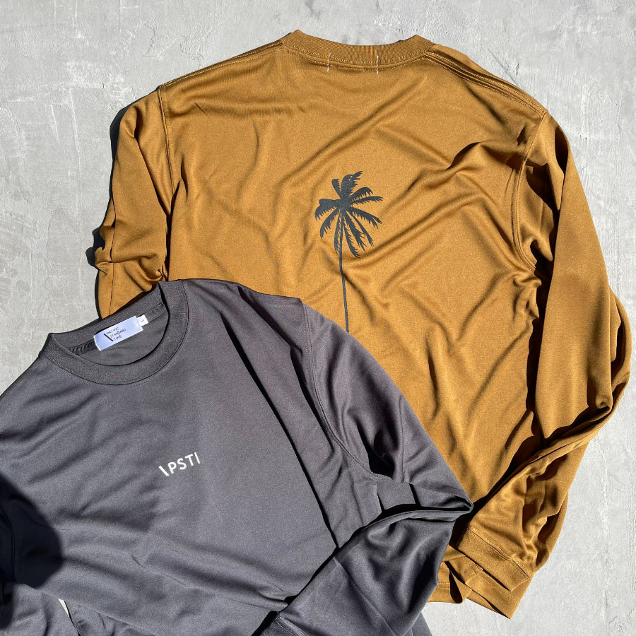 PACIFIC STANDARD TIME  / 長袖ドライTシャツ ロンT / ALWAYS DRY PALM TREE LS TEE - CHARCOAL