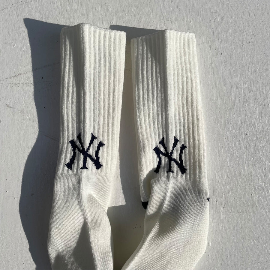 ROSTER SOX(ロスターソックス) x MLB / 靴下 クルーソックス / MLB FIRE SOCKS - WHITE / MLB-192-Yankees / メンズ