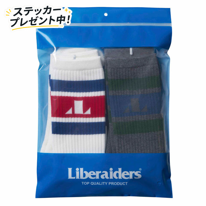 LIBERAIDERS(リベレイダース) / 2足組ソックス 靴下 / 2-PACK LINE SOCKS / 789112403 / メンズ