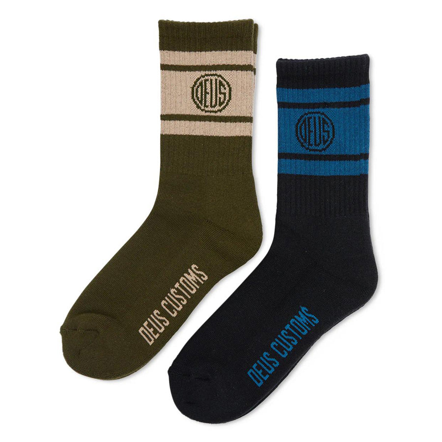 DEUS EX MACHINA ( デウスエクスマキナ ) / ソックス 靴下 / PILＬ LOGO SOCKS - 2PACK MULTI / DMF247751