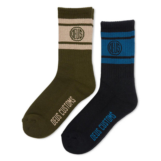 DEUS EX MACHINA ( デウスエクスマキナ ) / ソックス 靴下 / PILＬ LOGO SOCKS - 2PACK MULTI / DMF247751