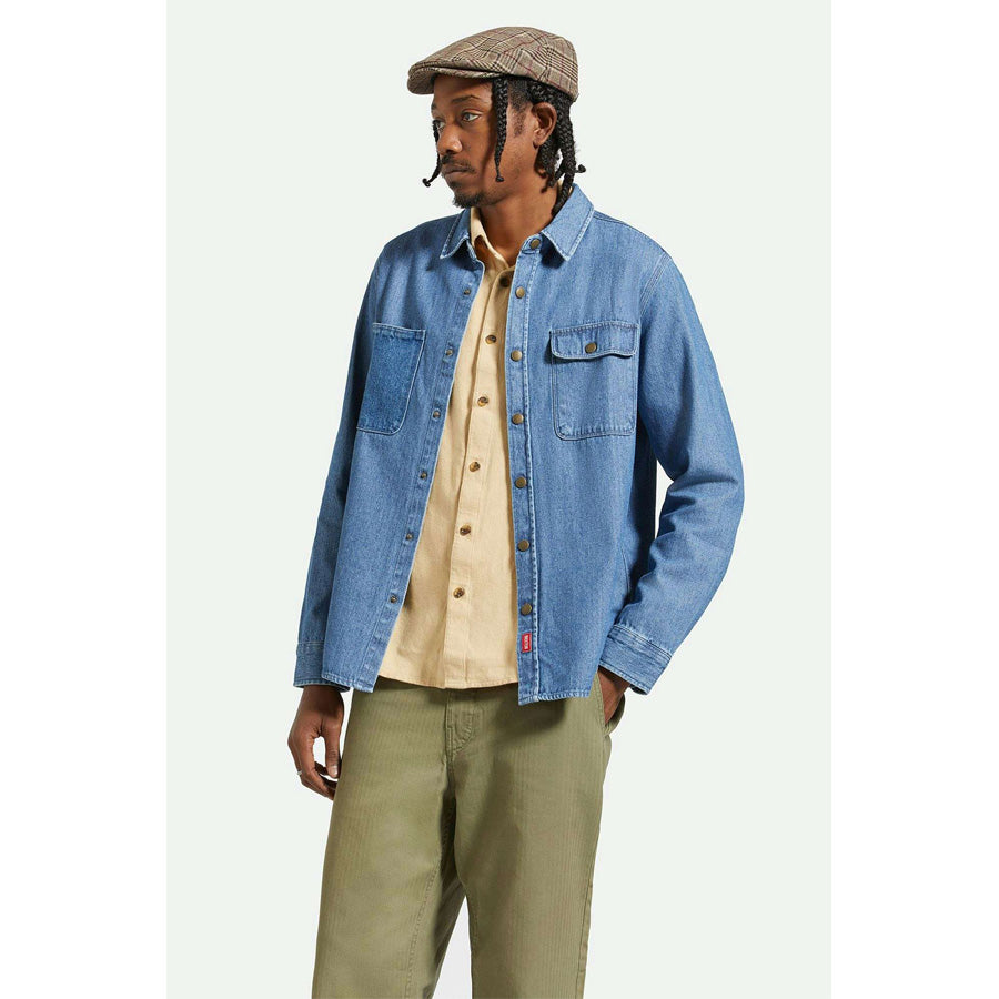 BRIXTON ( ブリクストン ) / 長袖 デニムシャツ / ASESEMBLY  OVERSHIRT - UNION HERRINGBONE / 01432-UNHRB / RELAXED FIT メンズ