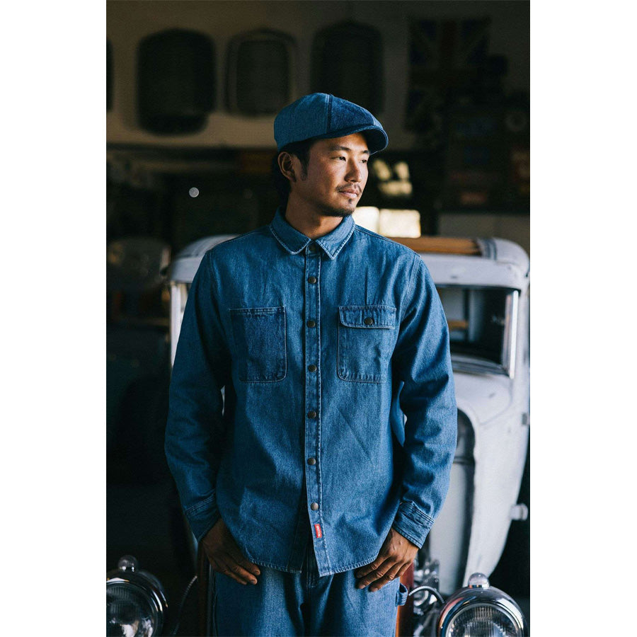 BRIXTON ( ブリクストン ) / 長袖 デニムシャツ / ASESEMBLY  OVERSHIRT - UNION HERRINGBONE / 01432-UNHRB / RELAXED FIT メンズ