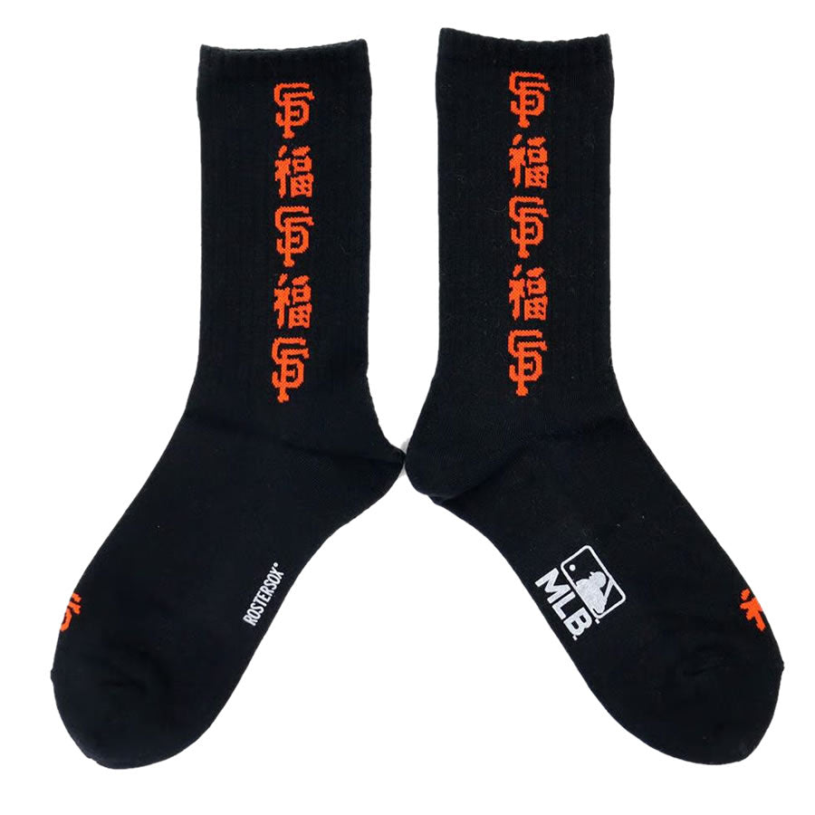 ROSTER SOX(ロスターソックス) x MLB / 靴下 クルーソックス / MLB FUKU SOCKS - BLACK / MLB-218-GIANTS