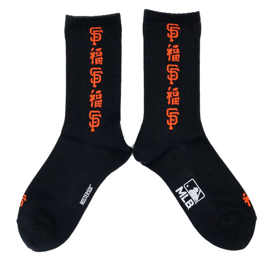 ROSTER SOX(ロスターソックス) x MLB / 靴下 クルーソックス / MLB FUKU SOCKS - BLACK / MLB-218-GIANTS