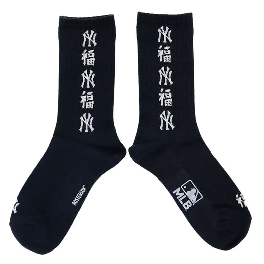 ROSTER SOX(ロスターソックス) x MLB / 靴下 クルーソックス / MLB FUKU SOCKS - NAVY / MLB-218-YANKEES