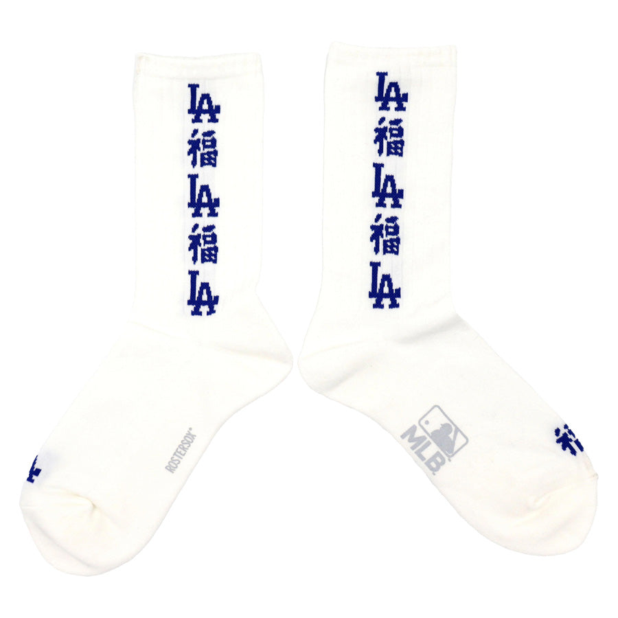 ROSTER SOX(ロスターソックス) x MLB / 靴下 クルーソックス / MLB FUKU SOCKS - WHITE / MLB-218-DODGERS  ドジャース