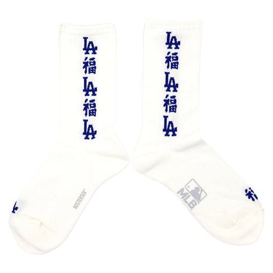 ROSTER SOX(ロスターソックス) x MLB / 靴下 クルーソックス / MLB FUKU SOCKS - WHITE / MLB-218-DODGERS  ドジャース