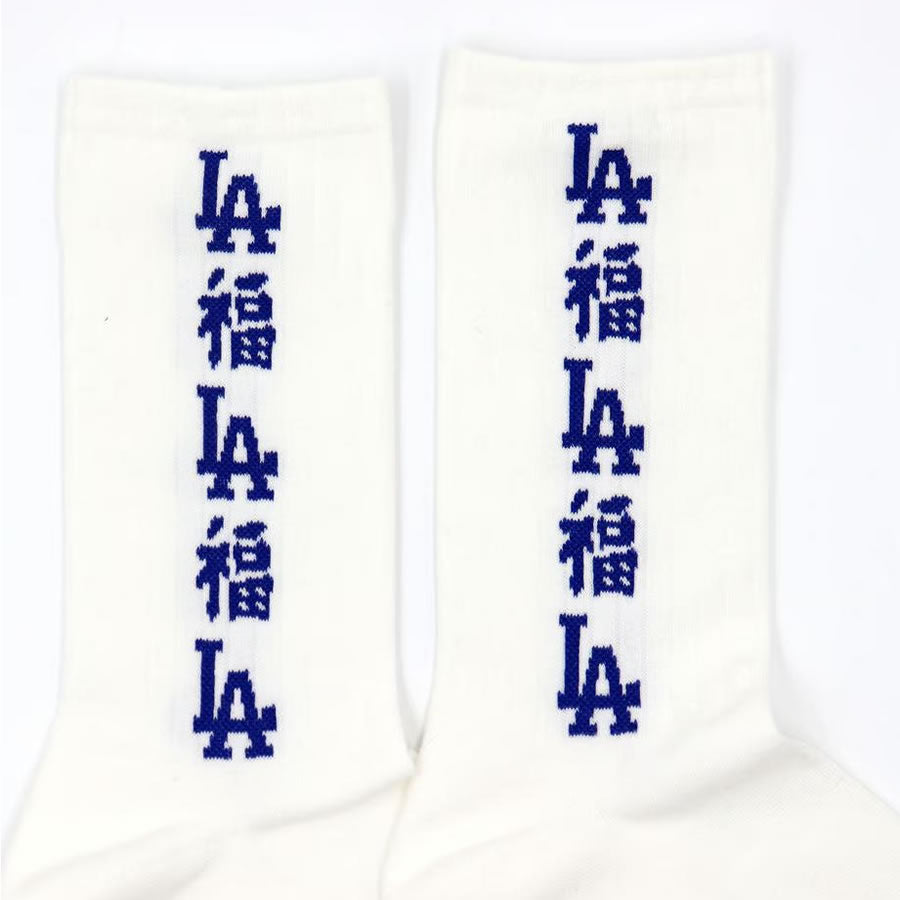 ROSTER SOX(ロスターソックス) x MLB / 靴下 クルーソックス / MLB FUKU SOCKS - WHITE / MLB-218-DODGERS  ドジャース
