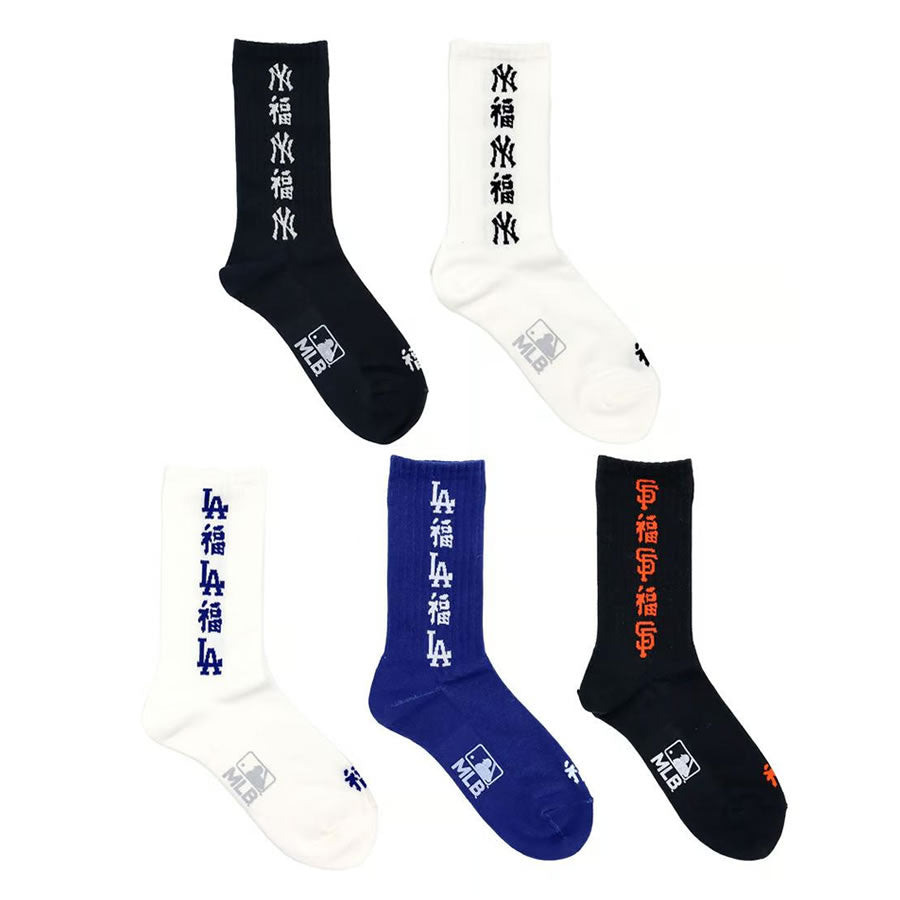 ROSTER SOX(ロスターソックス) x MLB / 靴下 クルーソックス / MLB FUKU SOCKS - WHITE / MLB-218-DODGERS  ドジャース