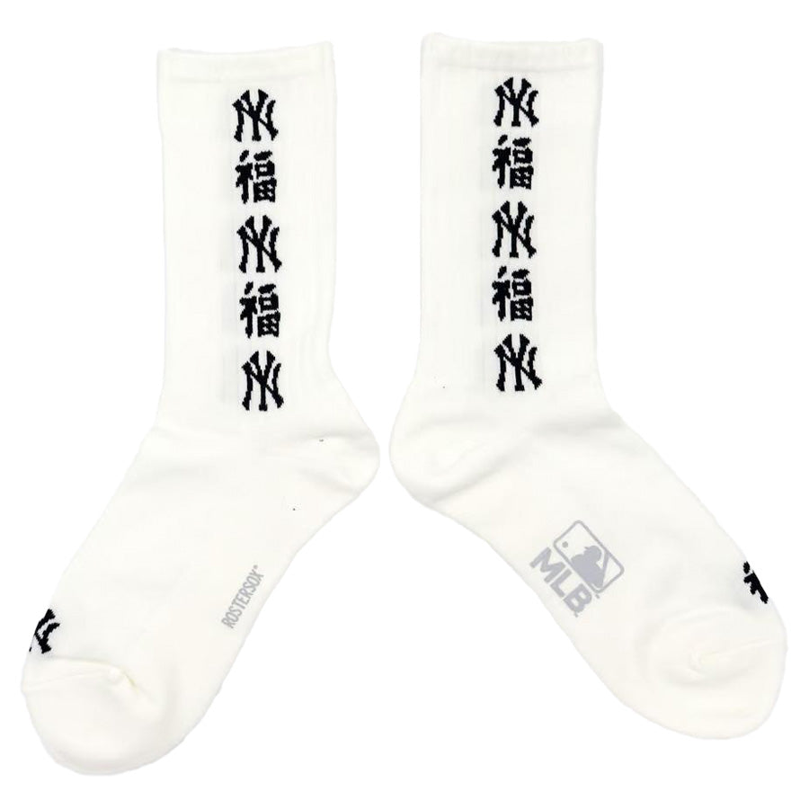 ROSTER SOX(ロスターソックス) x MLB / 靴下 クルーソックス / MLB FUKU SOCKS - WHITE / MLB-218-YANKEES