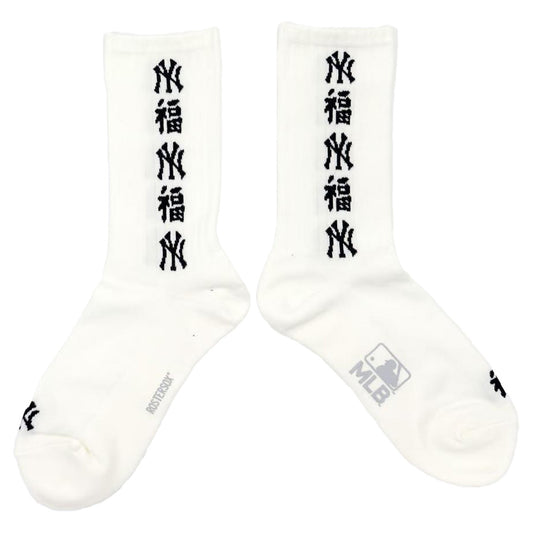 ROSTER SOX(ロスターソックス) x MLB / 靴下 クルーソックス / MLB FUKU SOCKS - WHITE / MLB-218-YANKEES