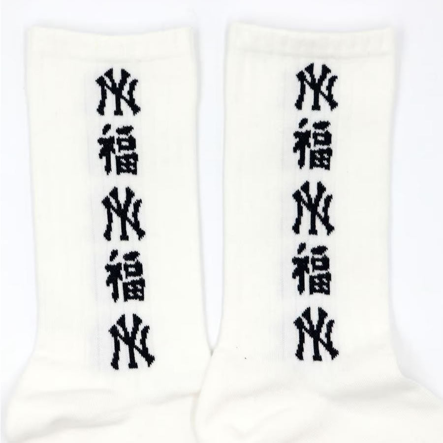 ROSTER SOX(ロスターソックス) x MLB / 靴下 クルーソックス / MLB FUKU SOCKS - WHITE / MLB-218-YANKEES