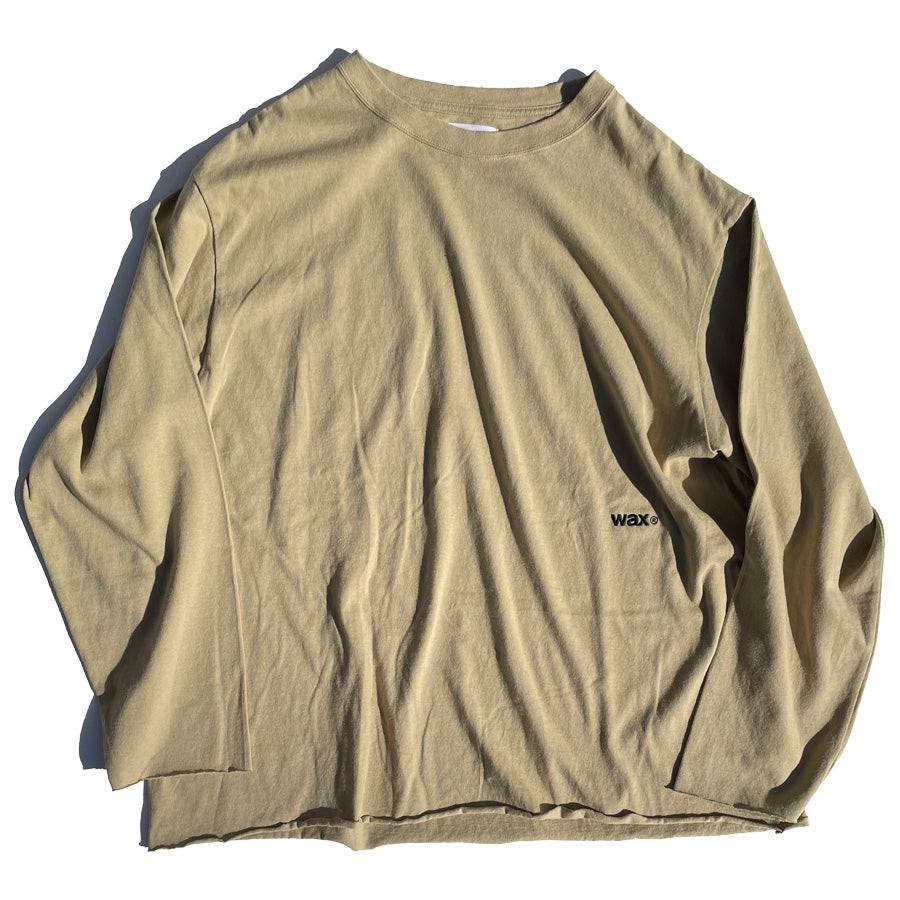 WAX(ワックス) / ロンT 長袖Tシャツ / CUT OFF LONG TEE - OLIVE / WX-0407 / メンズ THM 日本製