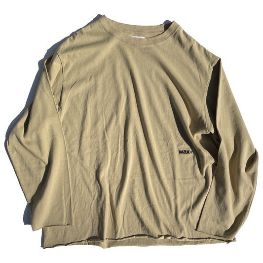WAX(ワックス) / ロンT 長袖Tシャツ / CUT OFF LONG TEE - OLIVE / WX-0407 / メンズ THM 日本製