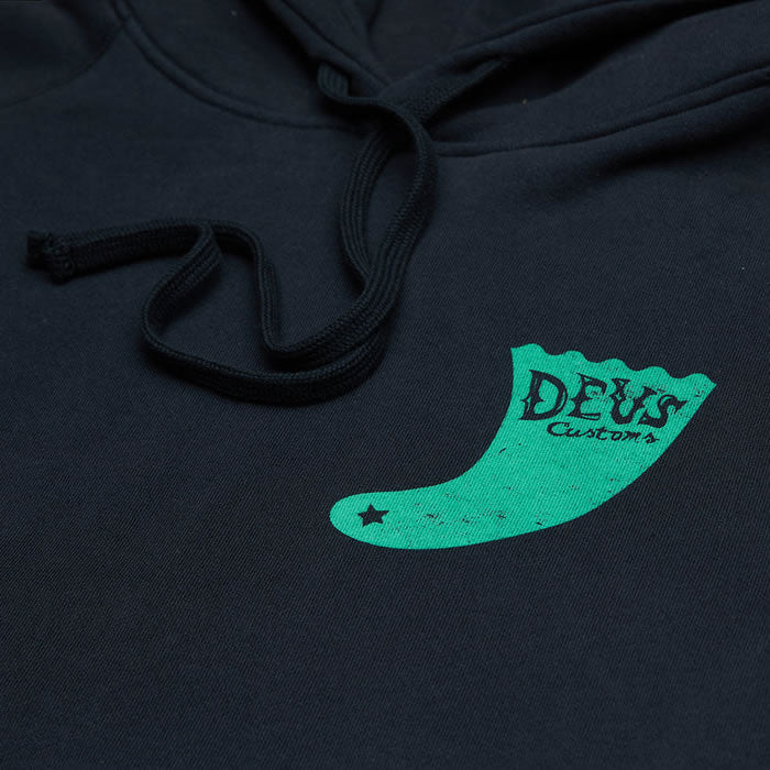 DEUS EX MACHINA ( デウスエクスマキナ ) / スウェット プルオーバーパーカー / SINGLE FIN HOODIE - BLACK / DMF248773