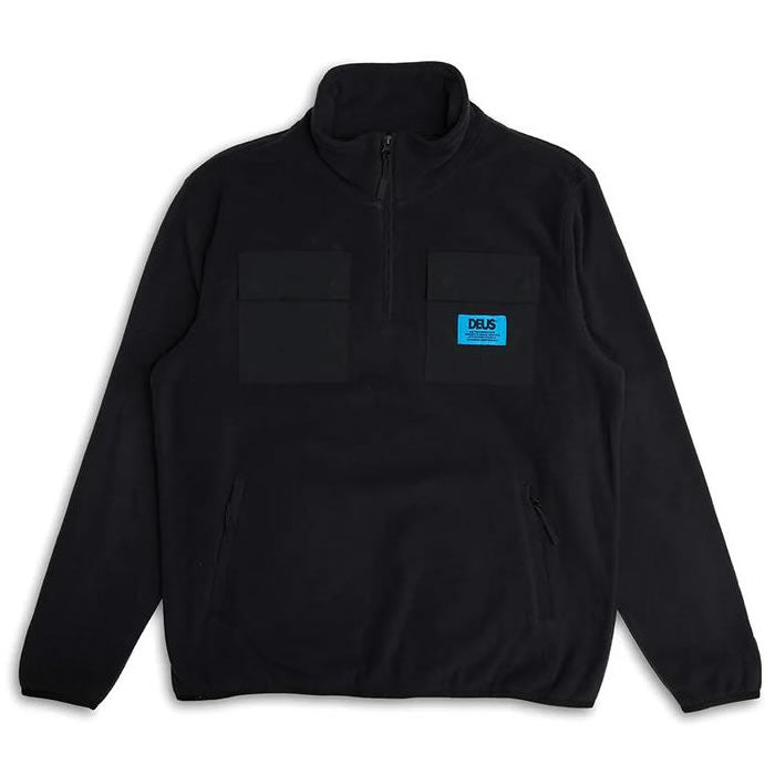 DEUS EX MACHINA (デウスエクスマキナ) / フリース ハーフジップジャケット / SECTION ZIP NECK FLEECE - BLACK / DMP248363 / メンズ