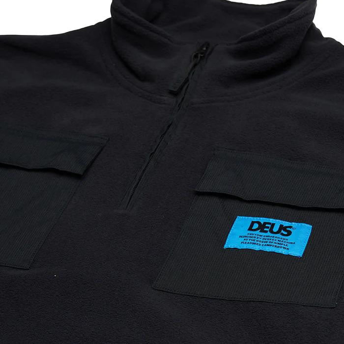 DEUS EX MACHINA (デウスエクスマキナ) / フリース ハーフジップジャケット / SECTION ZIP NECK FLEECE - BLACK / DMP248363 / メンズ
