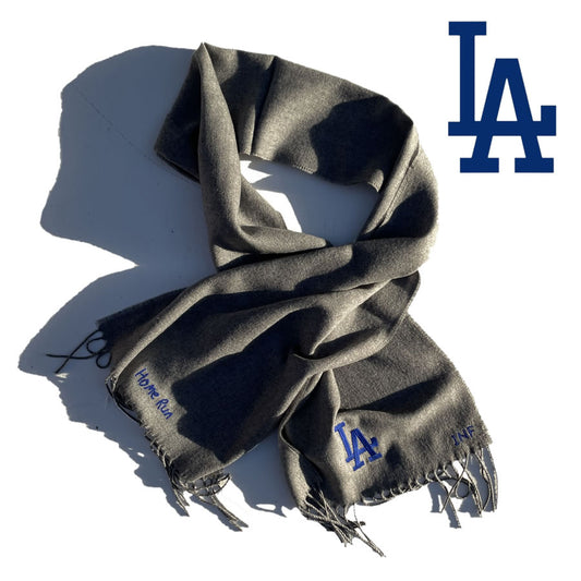 INFIELDER DESIGN x MLB /  マフラー 日本製 / MLB STITCH MUFF - LA DODGERS - GREY / MLB-202-LAD  ドジャース