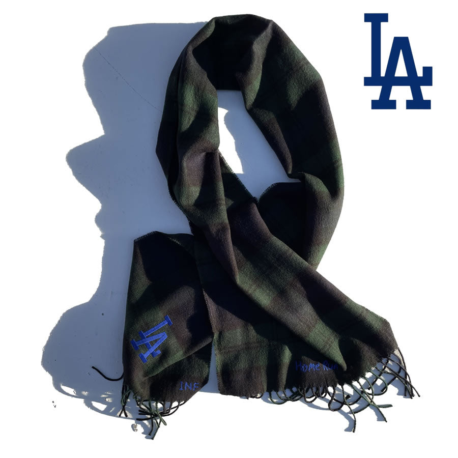 INFIELDER DESIGN x MLB /  マフラー 日本製 / MLB STITCH MUFF - LA DODGERS - BLACK / MLB-203-LAD  ドジャース