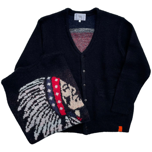 Tony Taizsun(トニー タイズサン) / ニット カーディガン / NATIVE MOHAIR KNIT CARDIGAN - BLACK / 24FW-016 / メンズ