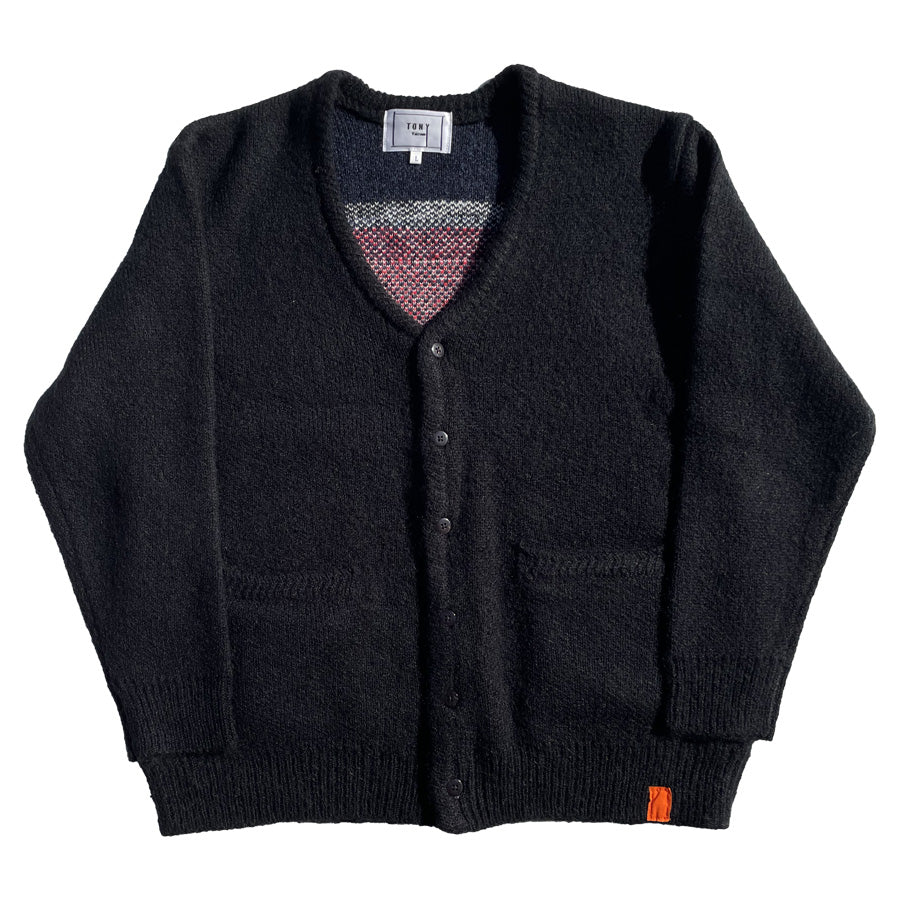 Tony Taizsun(トニー タイズサン) / ニット カーディガン / NATIVE MOHAIR KNIT CARDIGAN - BLACK / 24FW-016 / メンズ