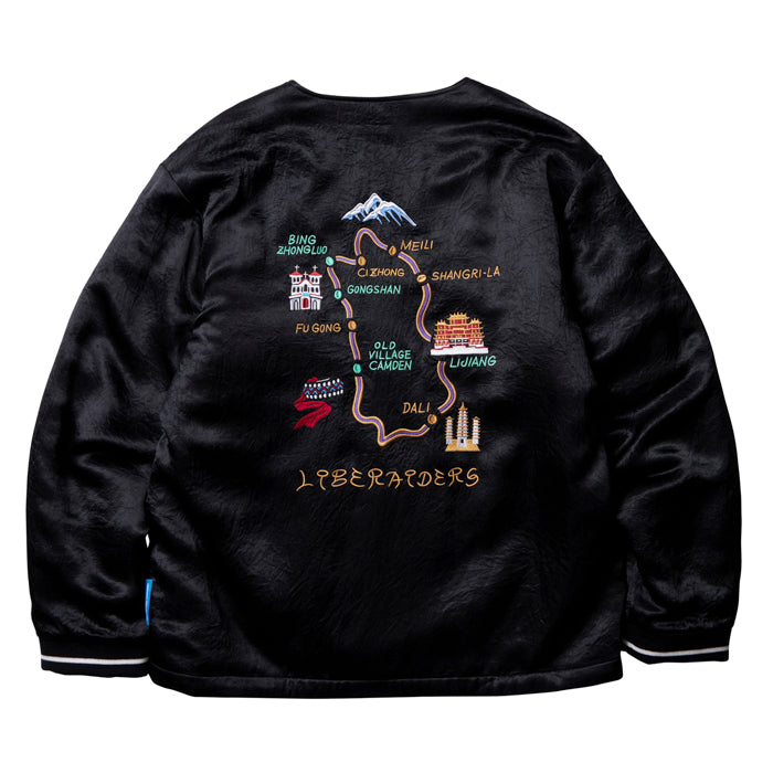 LIBERAIDERS(リベレイダース) / スカジャン風 ノーカラー 中綿スーベニアジャケット / SOUVENIR JACKET - BLACK / 780062403 / メンズ
