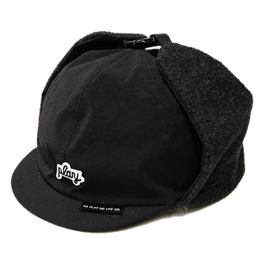 P01 × KM4K CAP - PLAY (BLACK) / 24AW4KM4KPLY0 / フリース イヤーフラップキャップ / PLAY DESIGN プレイデザイン カモシカ