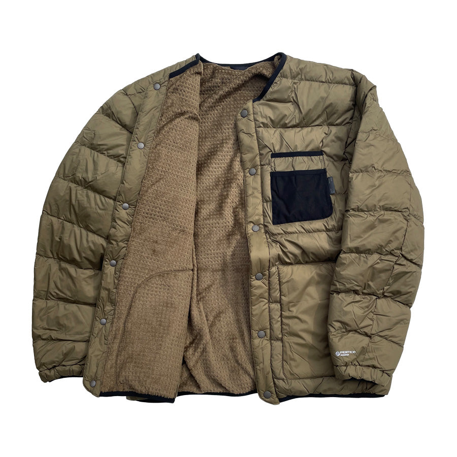 ALLIED FEATHER+DOWN / リバーシブル ダウンカーディガン / RV Comfortable Down Cardigan - COYOTE / A4399-130CG01