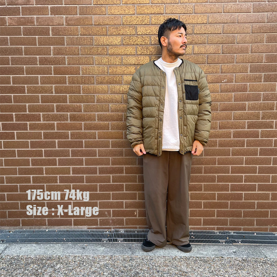 ALLIED FEATHER+DOWN / リバーシブル ダウンカーディガン / RV Comfortable Down Cardigan - COYOTE / A4399-130CG01