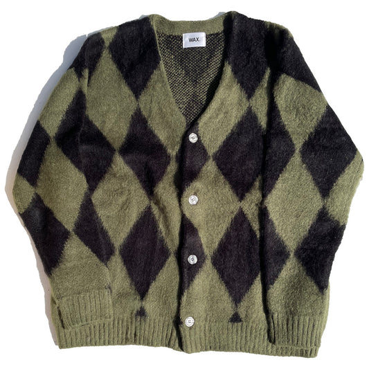 WAX(ワックス) / ニット モヘアカーディガン / Dia cardigan - Khaki / WX-0397 / メンズ THM