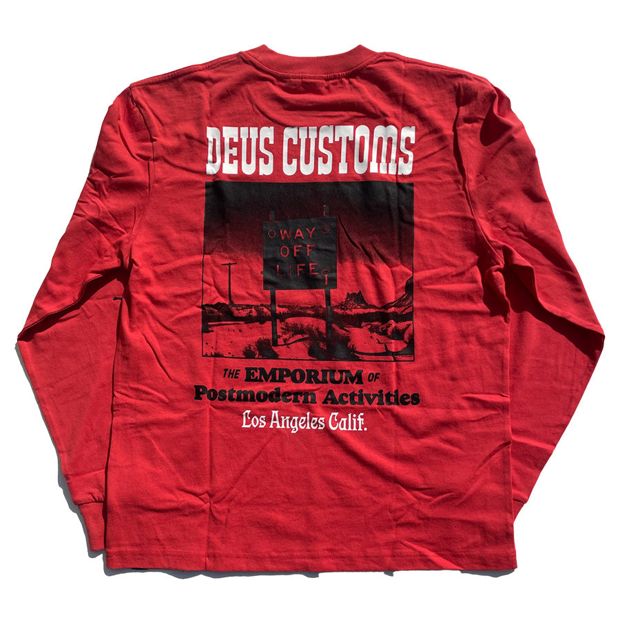 DEUS EX MACHINA ( デウスエクスマキナ ) / ロンT 長袖Tシャツ / WAY OFF LS TEE - VALIANT RED / DMF241546