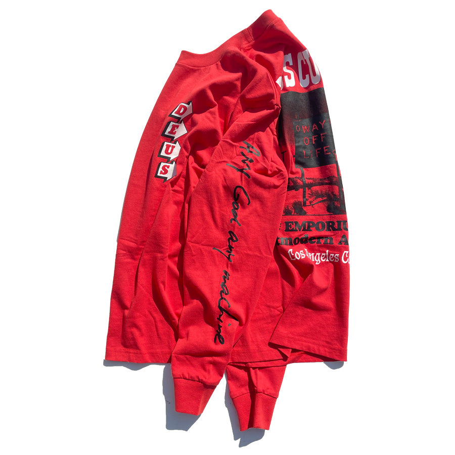 DEUS EX MACHINA ( デウスエクスマキナ ) / ロンT 長袖Tシャツ / WAY OFF LS TEE - VALIANT RED / DMF241546