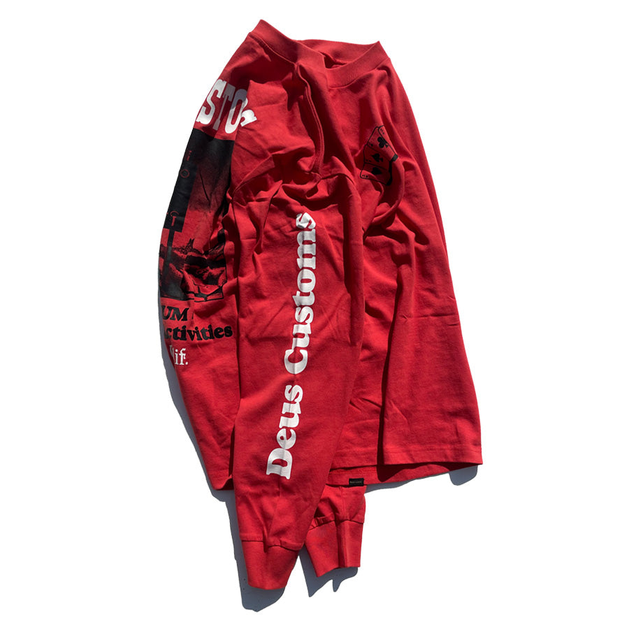 DEUS EX MACHINA ( デウスエクスマキナ ) / ロンT 長袖Tシャツ / WAY OFF LS TEE - VALIANT RED / DMF241546