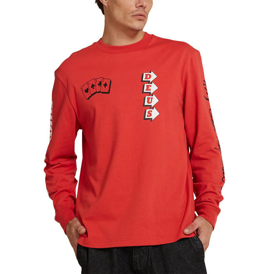 DEUS EX MACHINA ( デウスエクスマキナ ) / ロンT 長袖Tシャツ / WAY OFF LS TEE - VALIANT RED / DMF241546