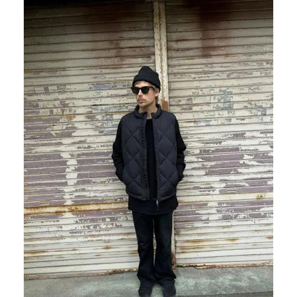 美品　WAX 中綿ベスト　パフベスト　ブラック　黒　L ダウンベスト WAX(ワックス) / 中綿ベスト / Puff vest - BLACK / WX-0390 / メンズ
