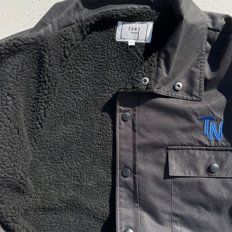 Tony Taizsun(トニー タイズサン) / 裏ボア コーチジャケット / PCH BOA COACH JKT - BLACK / 24FW-009 / メンズ