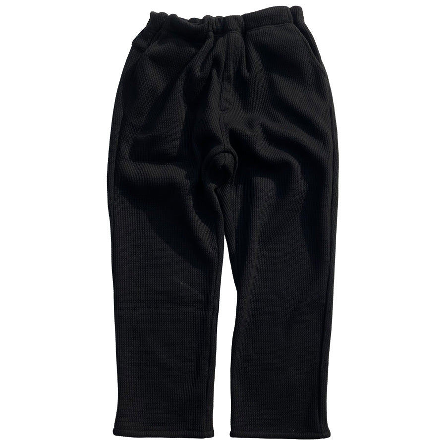 NASNGWAM (ナスングワム) x IMPRESTORE(インプレストア) / 厚手裏起毛 サーマルイージーパンツ / 極暖 PANTS - BLACK  / メンズ